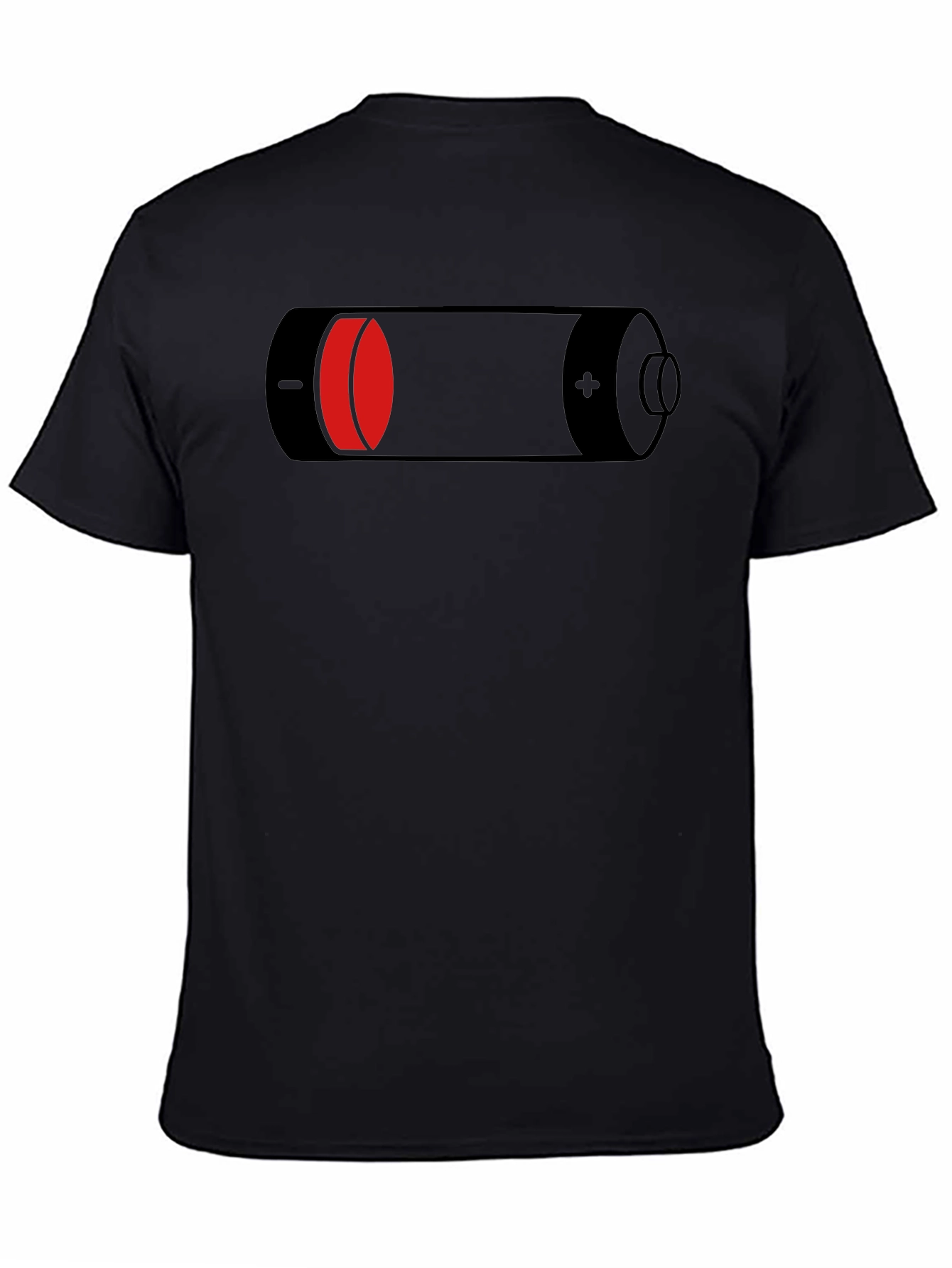 Low Battery Graphic Black T-Shirt