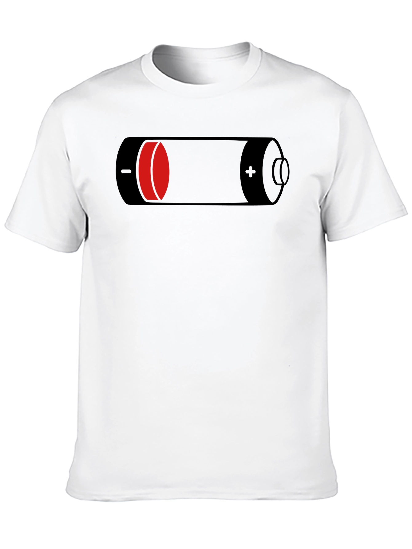 Low Battery Graphic Black T-Shirt