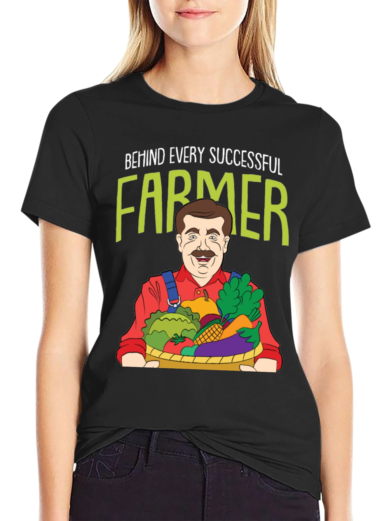 Funny Farmer Graphic T-Shirt - Behind Every Successful Farmer
