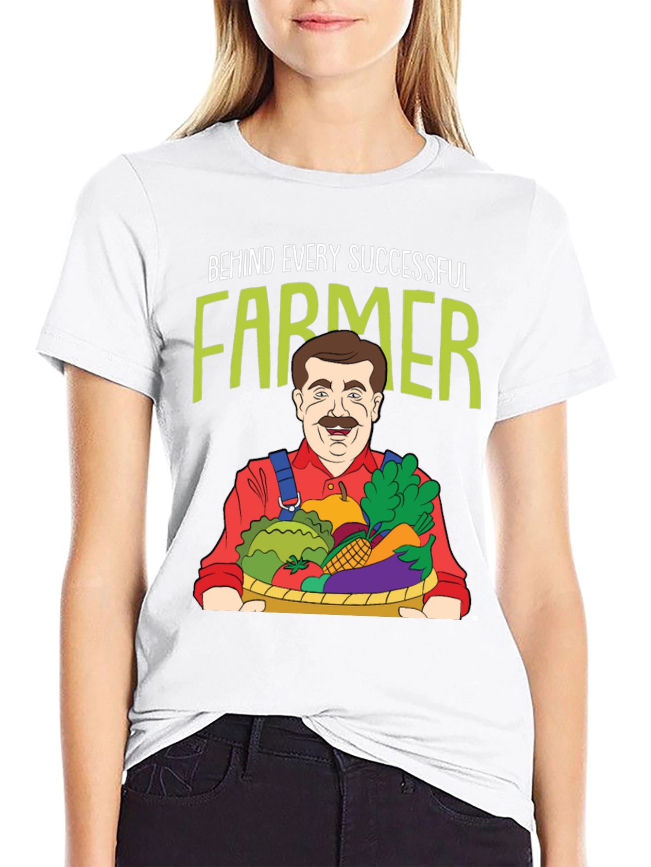 Funny Farmer Graphic T-Shirt - Behind Every Successful Farmer