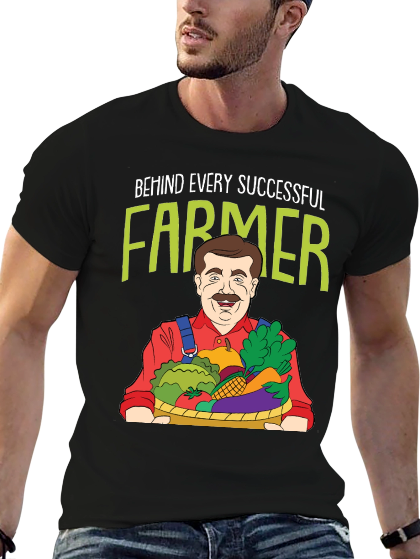 Funny Farmer Graphic T-Shirt - Behind Every Successful Farmer