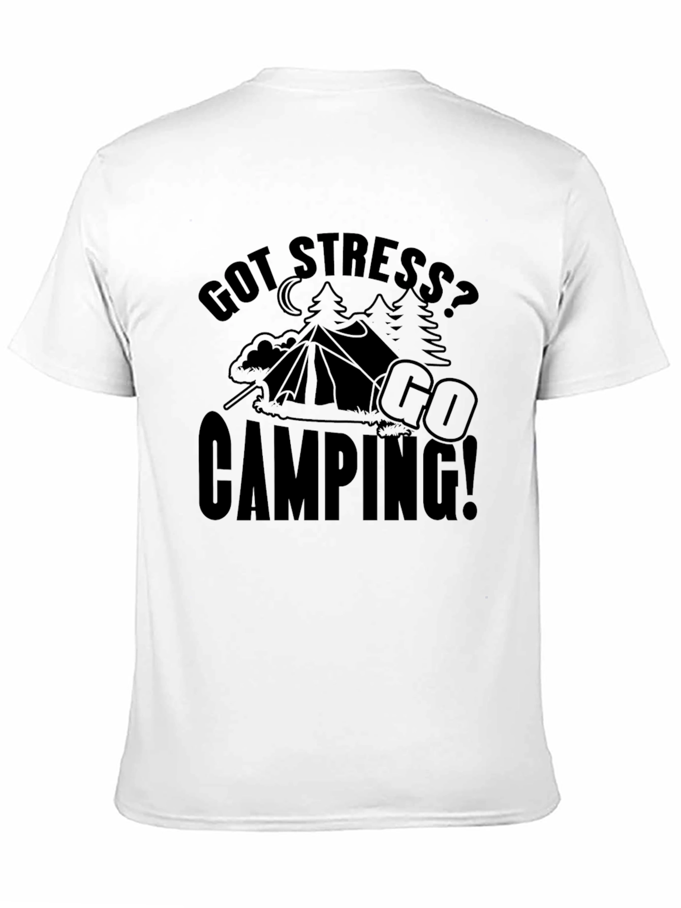 Got Stress? Go Camping! Black Graphic T-Shirt