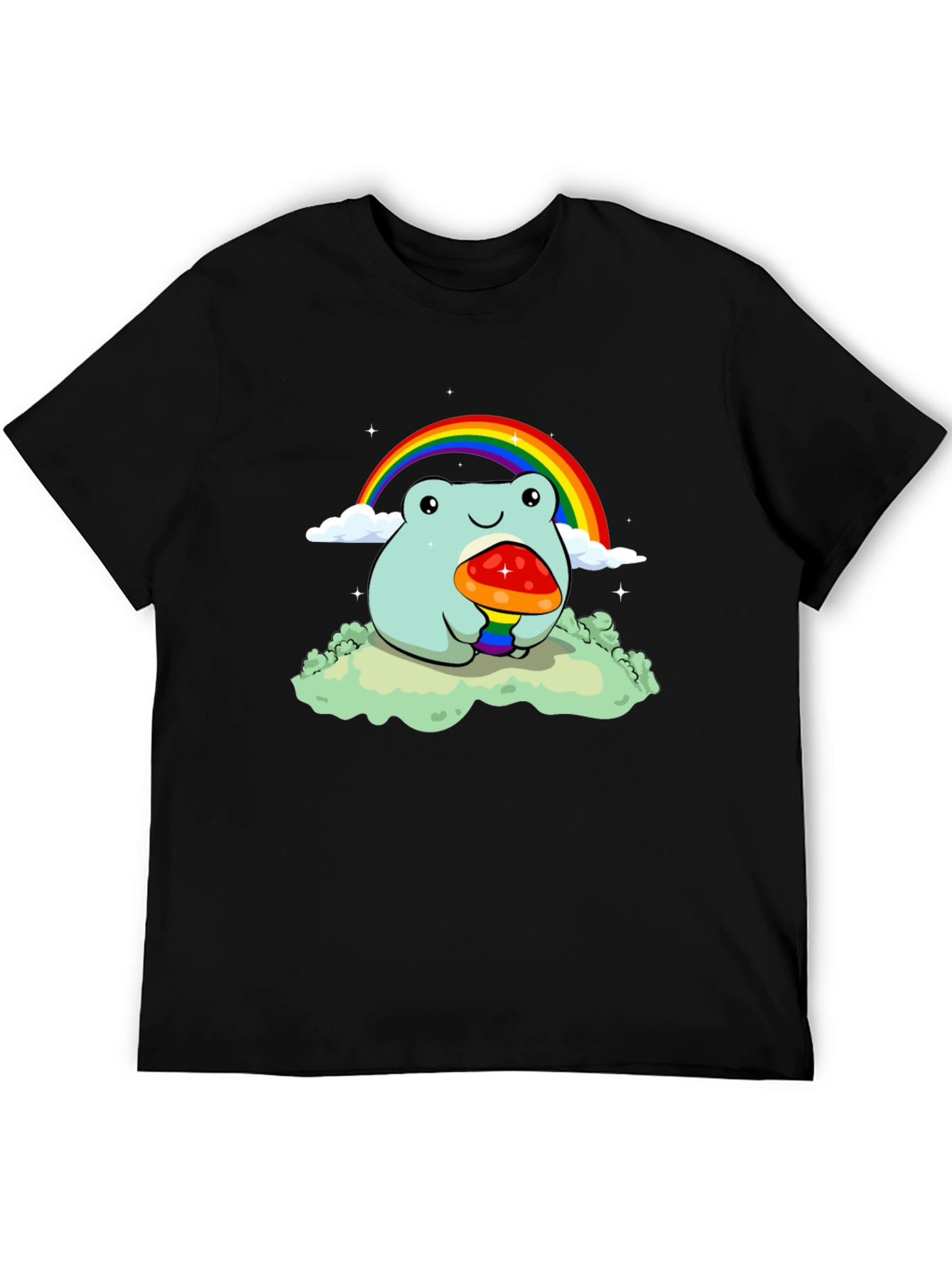 Frog Rainbow Mushroom Graphic Tee