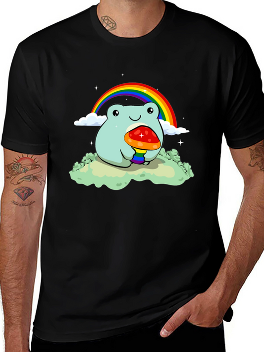 Frog Rainbow Mushroom Graphic Tee