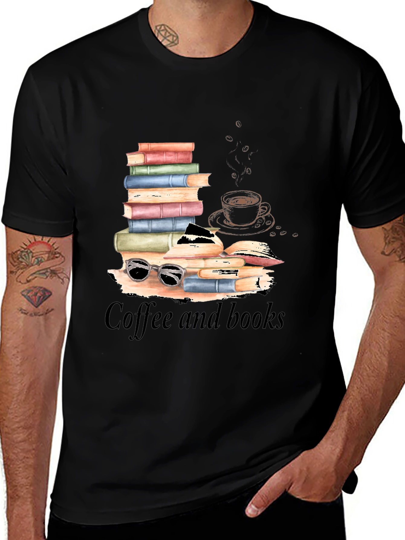 Coffee and Books Graphic T-Shirt