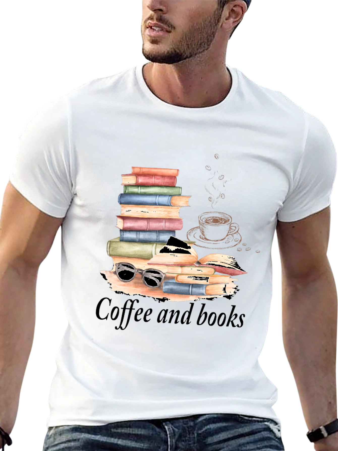 Coffee and Books Graphic T-Shirt