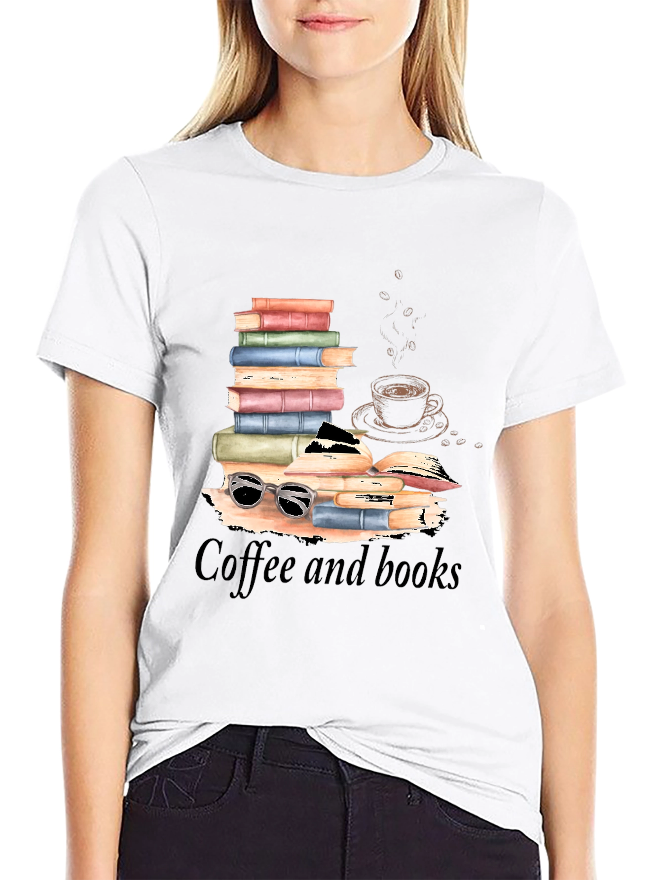 Coffee and Books Graphic T-Shirt