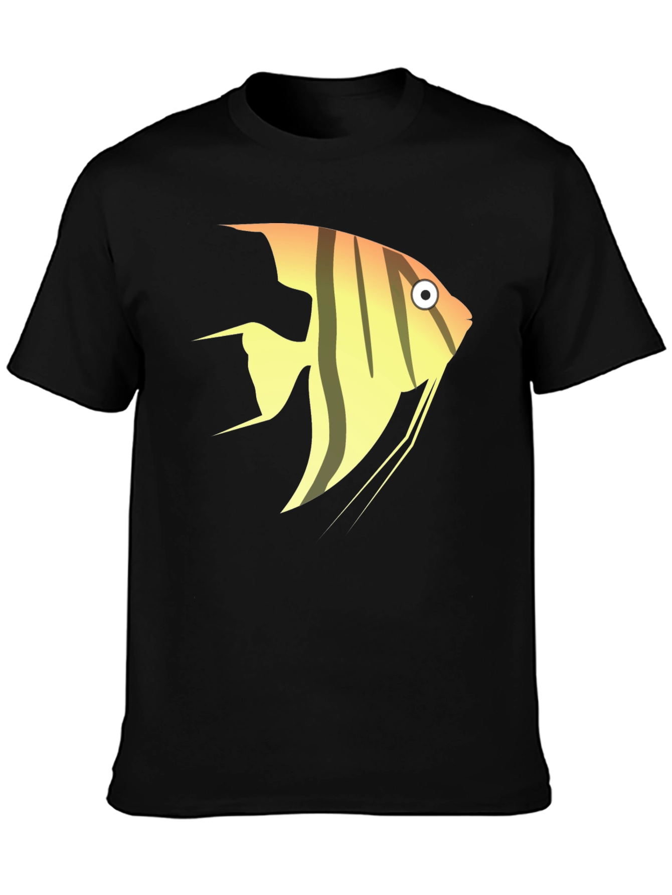 Angelfish Graphic Tee - Black Cotton T-Shirt