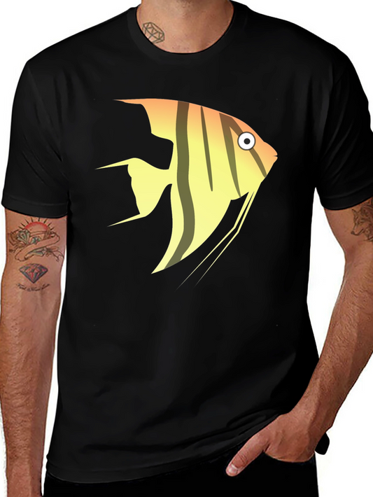 Angelfish Graphic Tee - Black Cotton T-Shirt