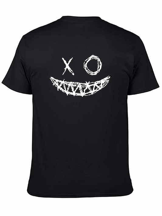 XO Smile Graphic Print Black Tee