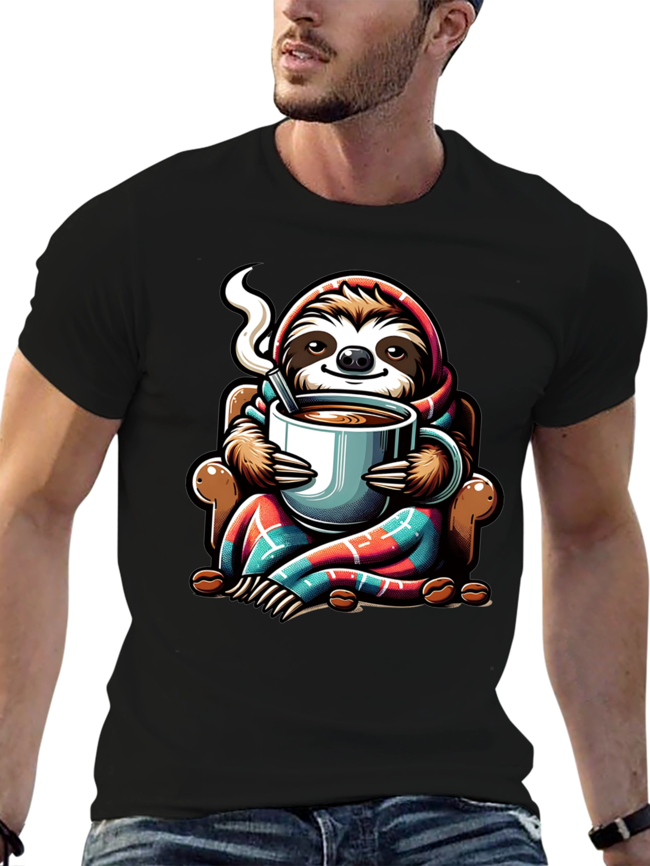 Cozy Sloth Coffee Lover T-Shirt