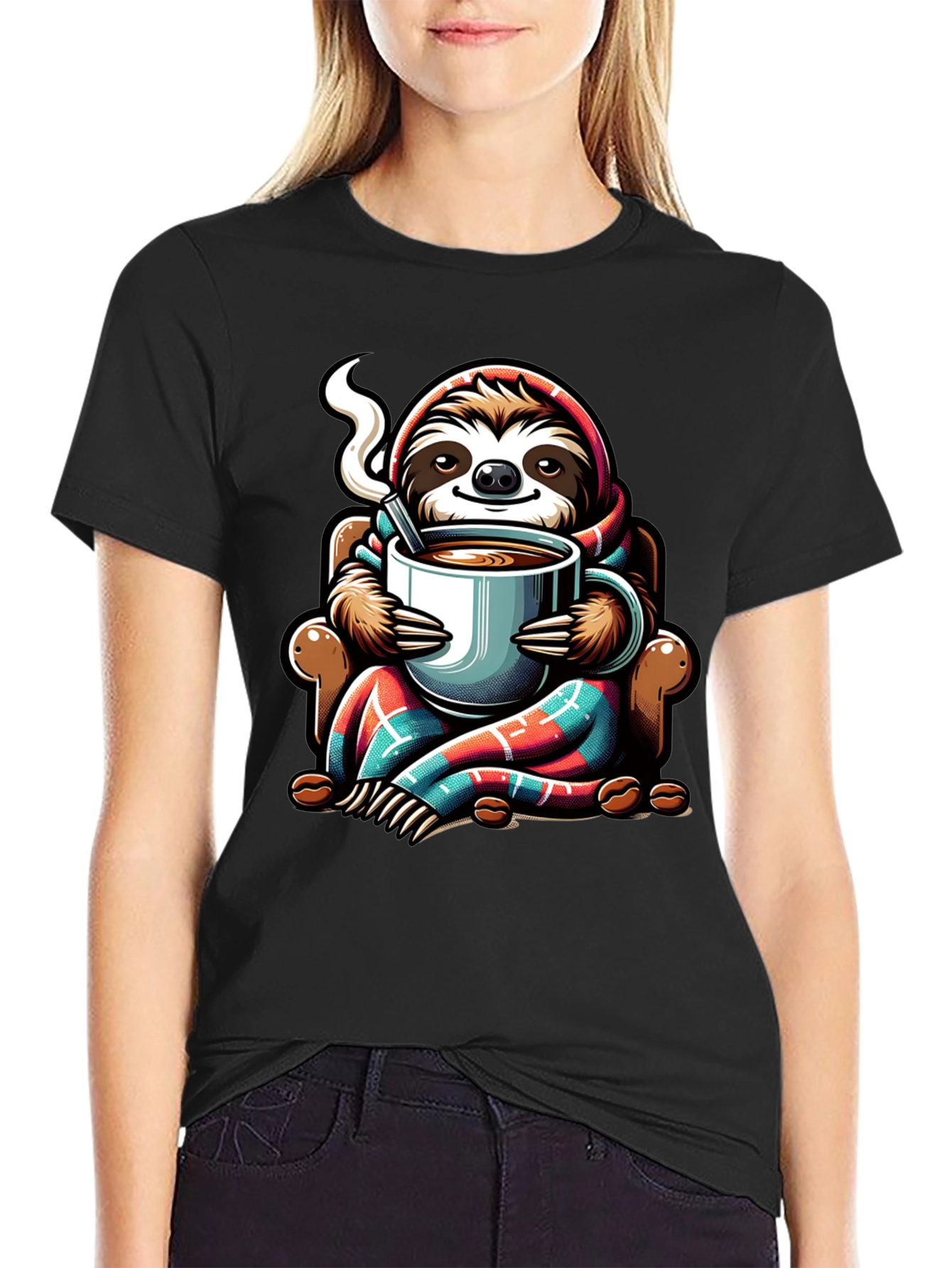 Cozy Sloth Coffee Lover T-Shirt