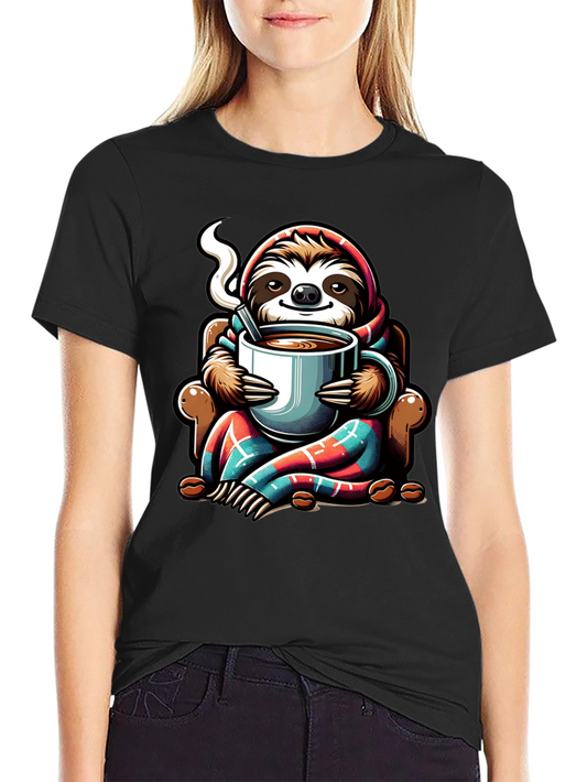Cozy Sloth Coffee Lover T-Shirt
