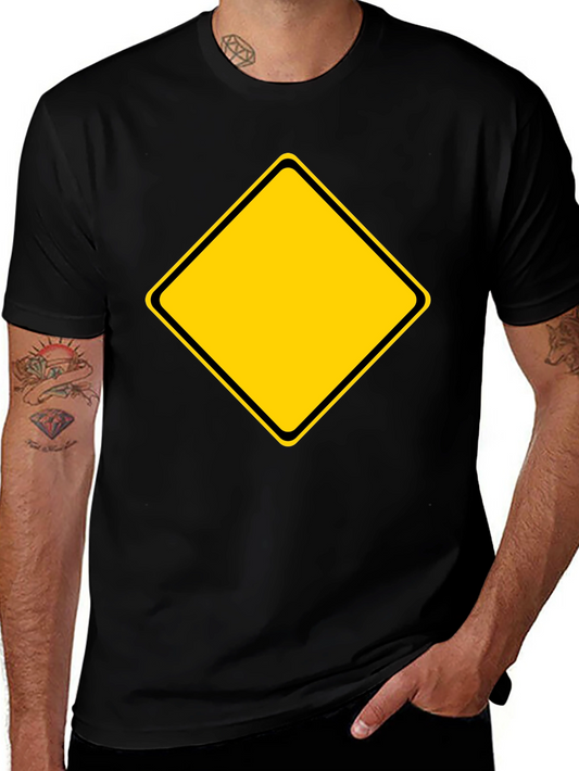 Black T-Shirt with Yellow Diamond Graphic