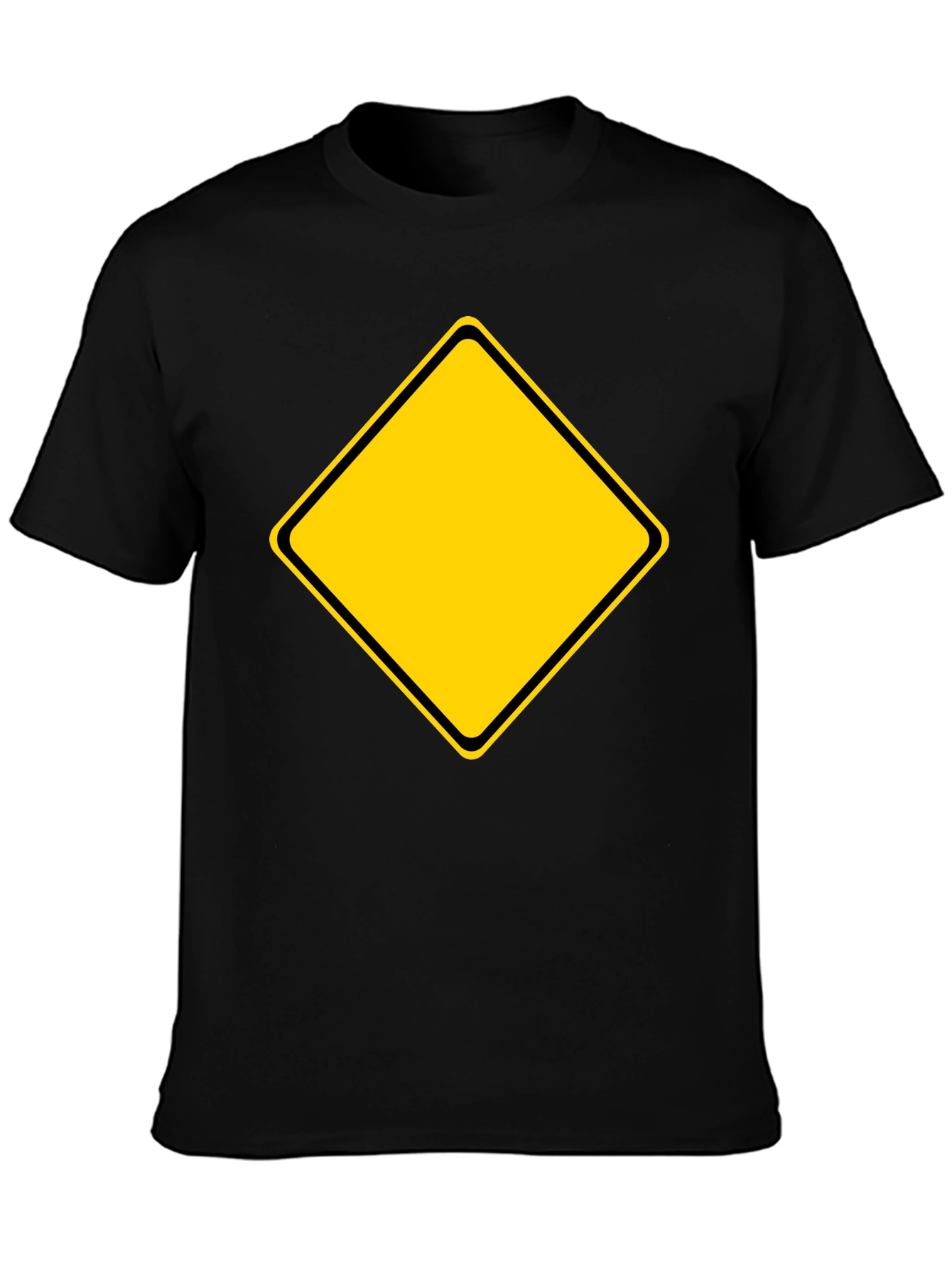 Black T-Shirt with Yellow Diamond Graphic