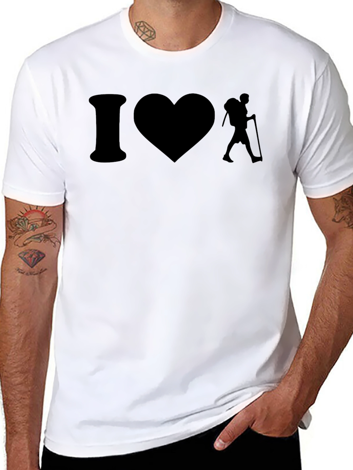 I Love Hiking Black Graphic Tee