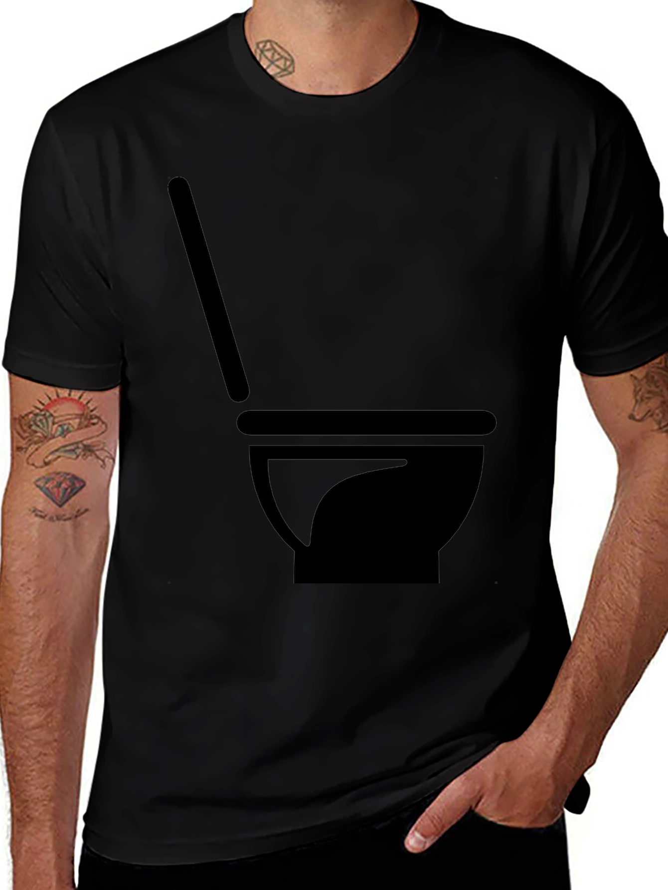 Mens Black Mortar & Pestle Graphic Tee