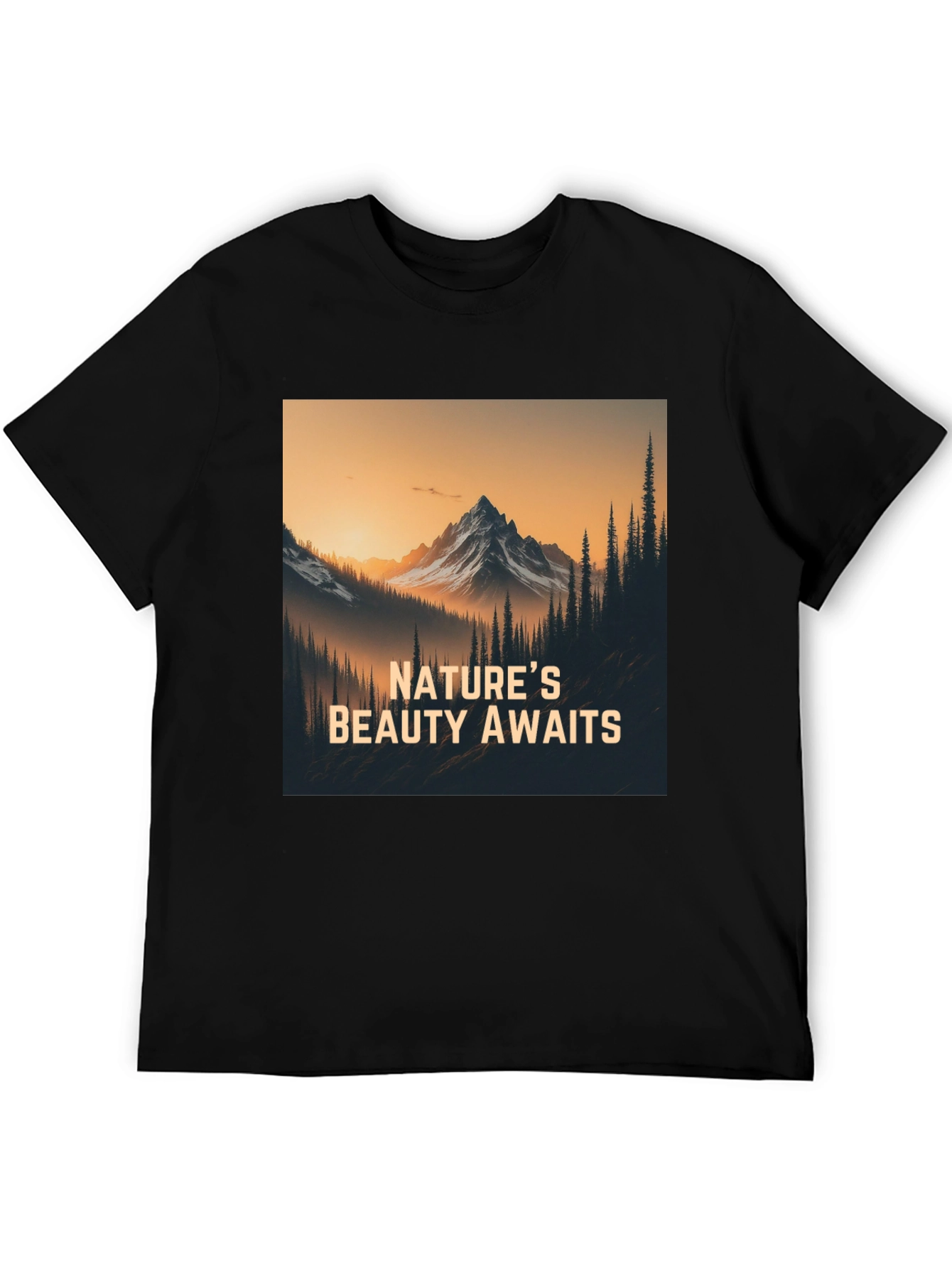 Natures Beauty Awaits Black Graphic Tee