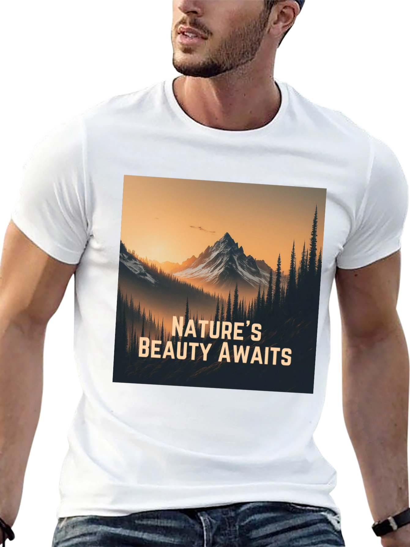 Natures Beauty Awaits Black Graphic Tee