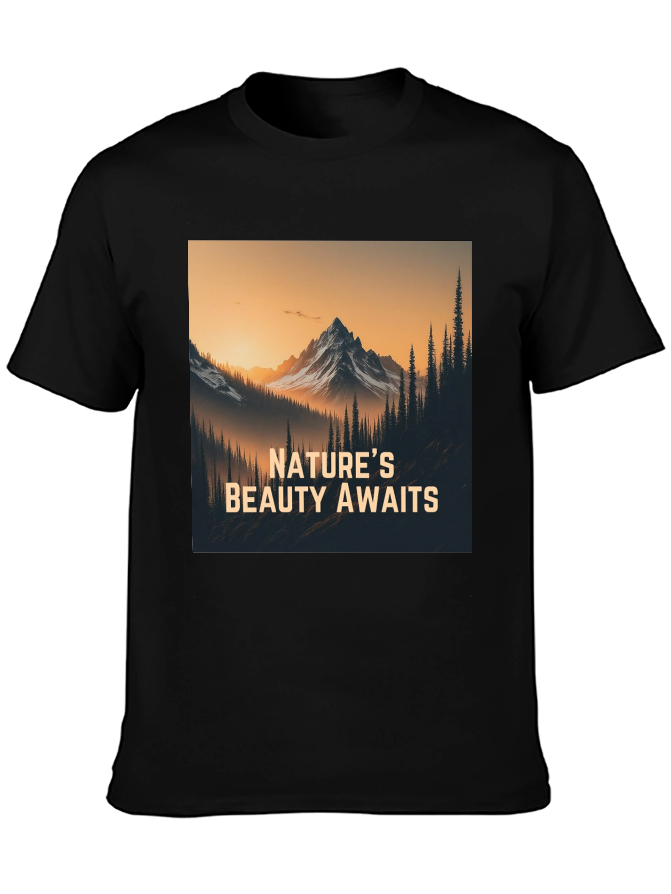 Natures Beauty Awaits Black Graphic Tee