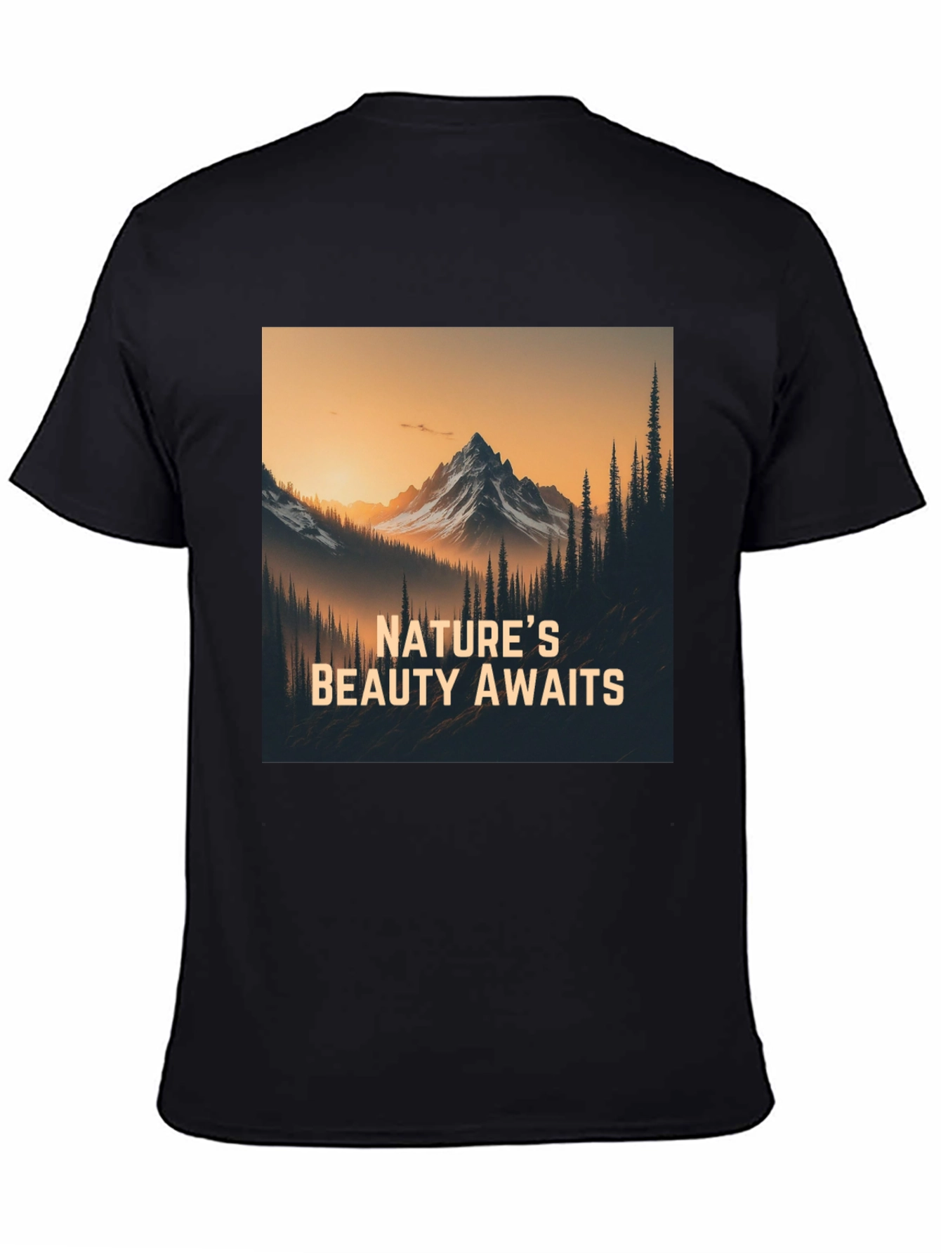 Natures Beauty Awaits Black Graphic Tee