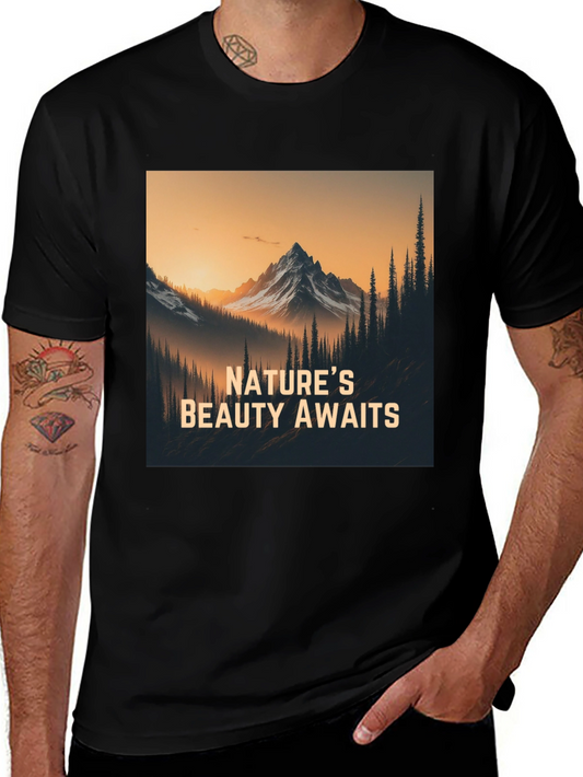 Natures Beauty Awaits Black Graphic Tee