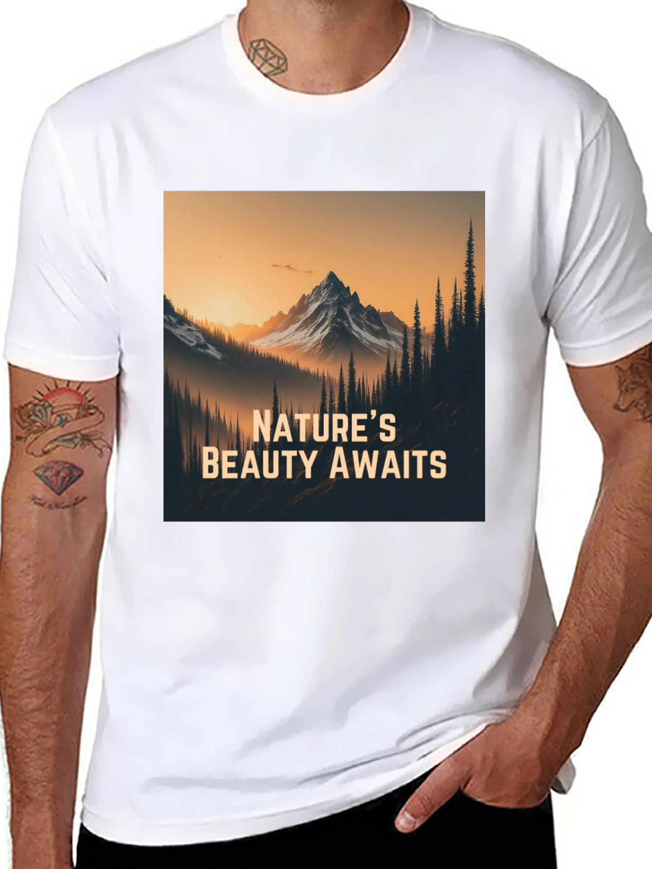 Natures Beauty Awaits Black Graphic Tee