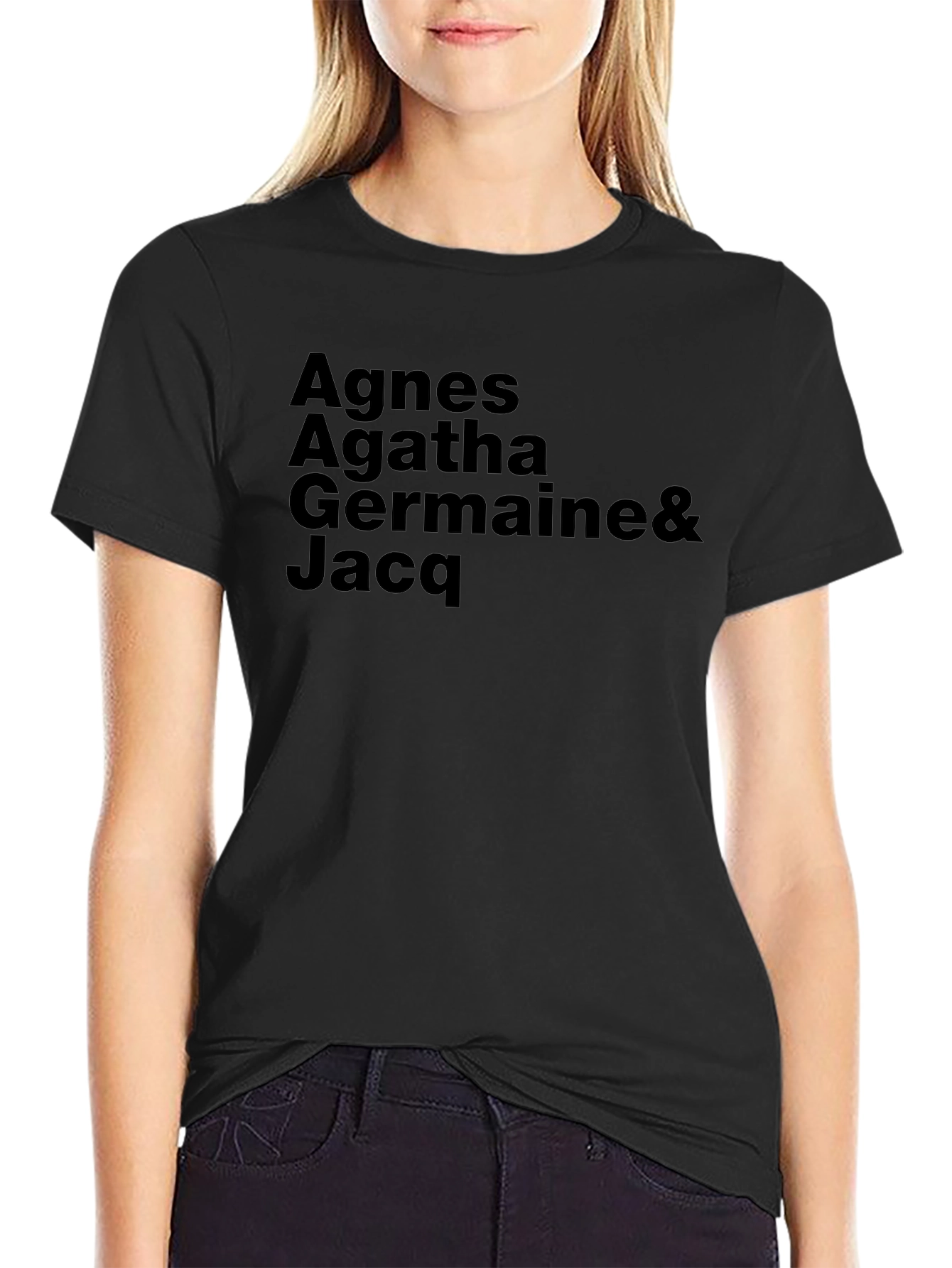 Agnes Agatha Germaine & Jacq Black T-Shirt