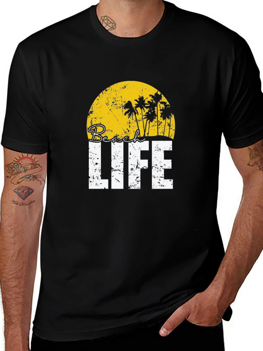 Beach Life T-Shirt - Tropical Palm Tree Graphic Tee