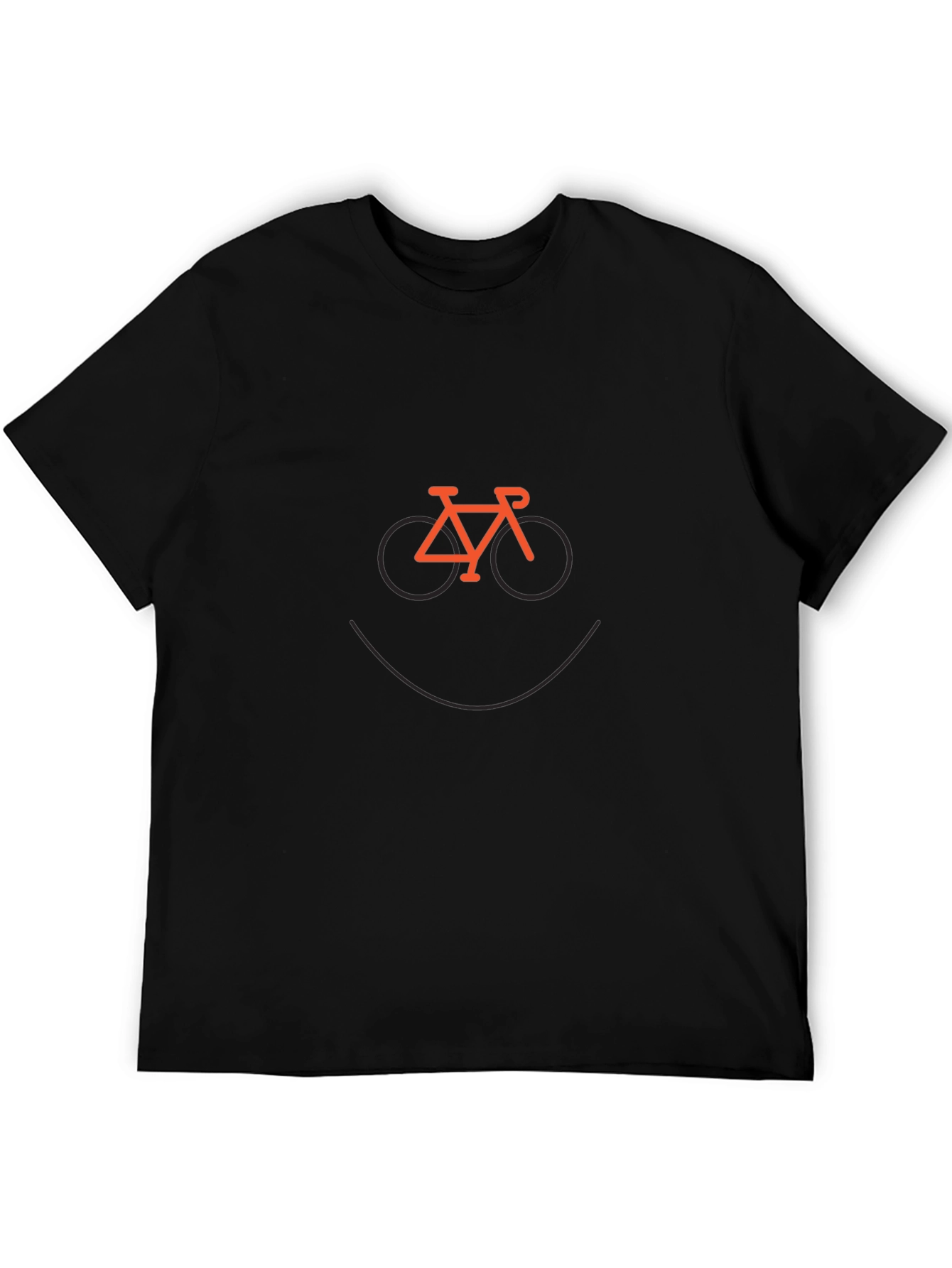 Black T-Shirt with Bike Smiley Face Graphic