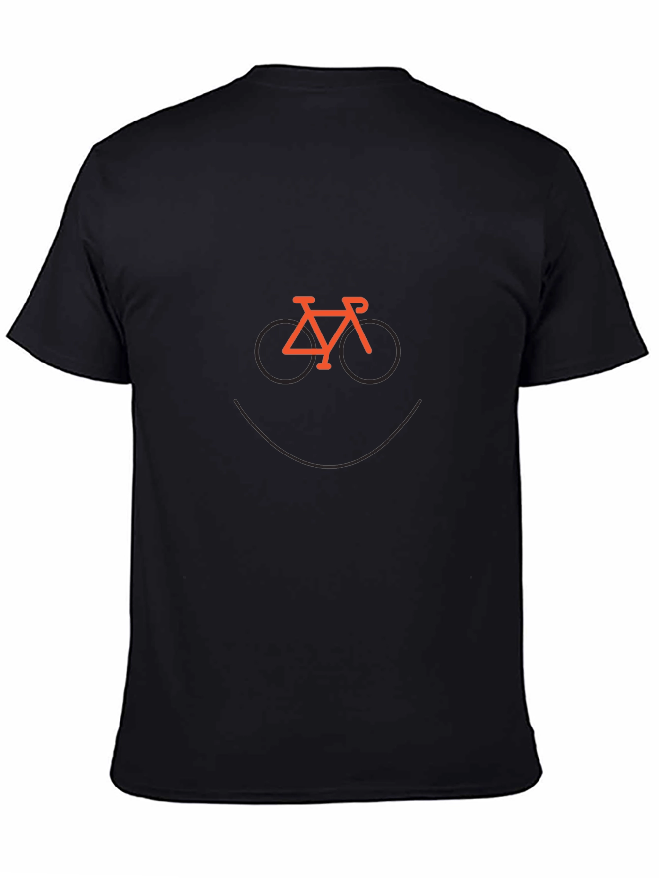 Black T-Shirt with Bike Smiley Face Graphic