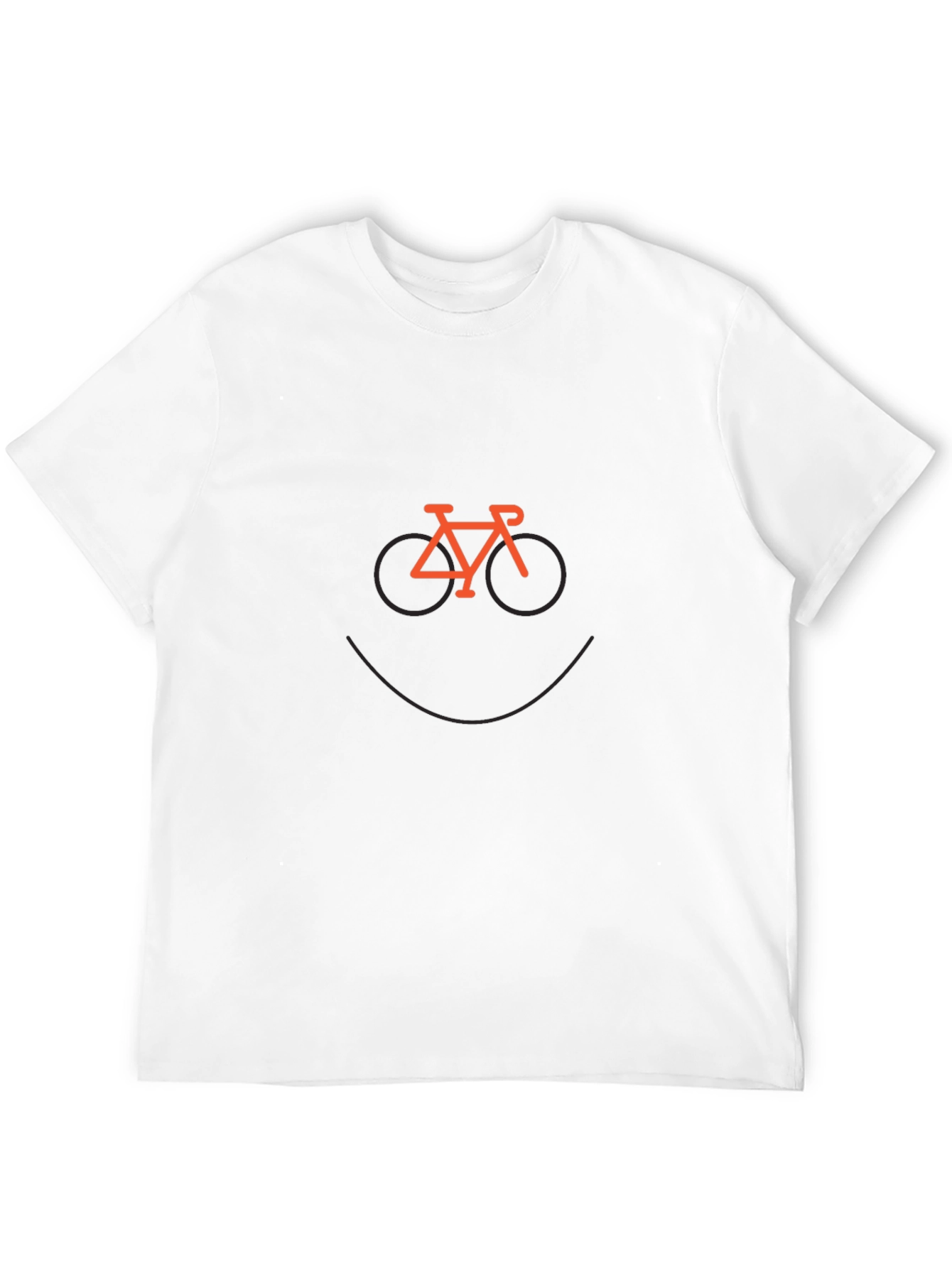 Black T-Shirt with Bike Smiley Face Graphic