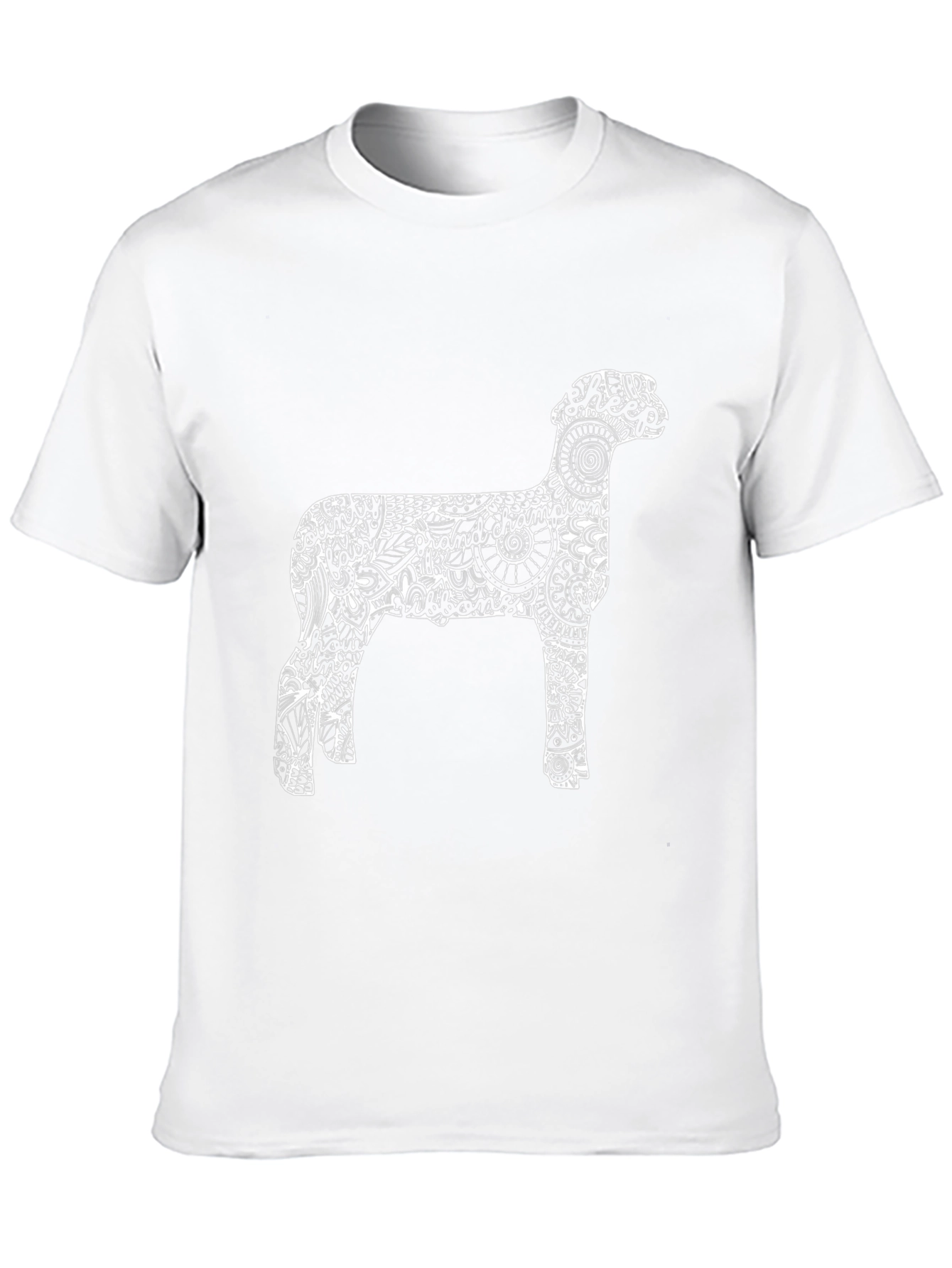 Sheep Silhouette Graphic Tee - Black Cotton Blend