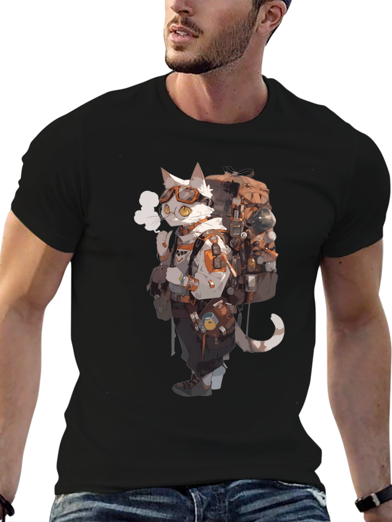 Cat Adventurer Graphic Tee