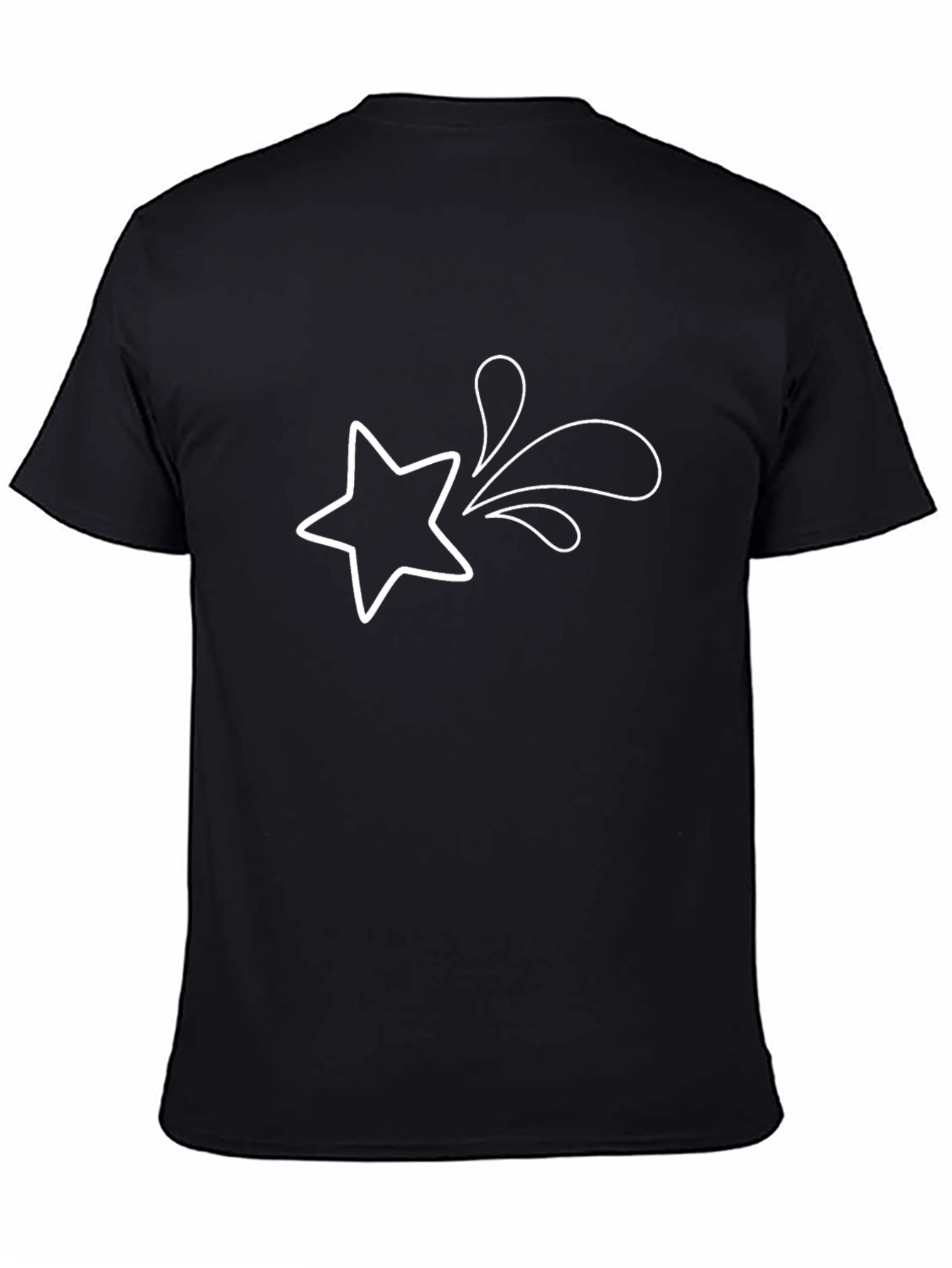 Shooting Star Graphic Tee - Black Cotton Comfort
