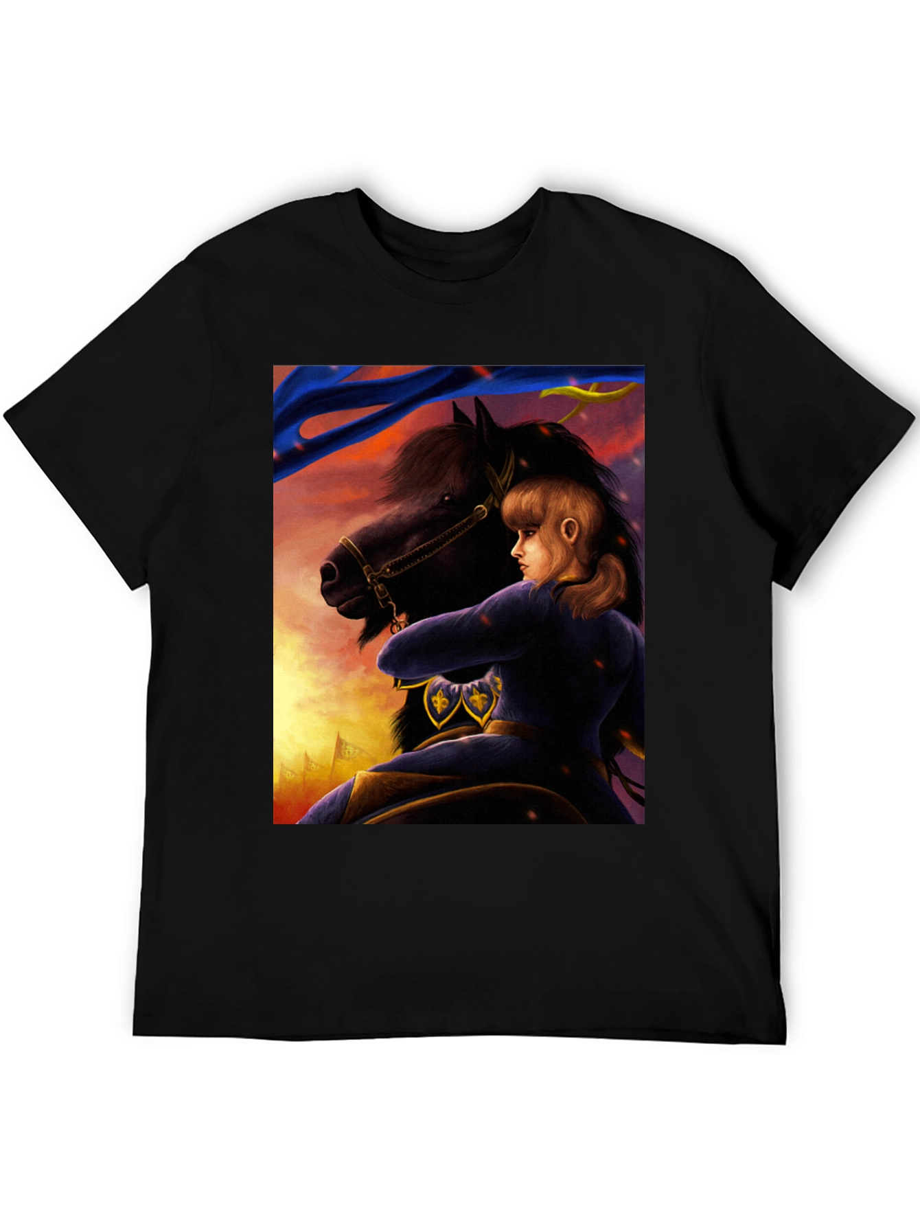 Joan of Arc Graphic Tee - Black Cotton Shirt