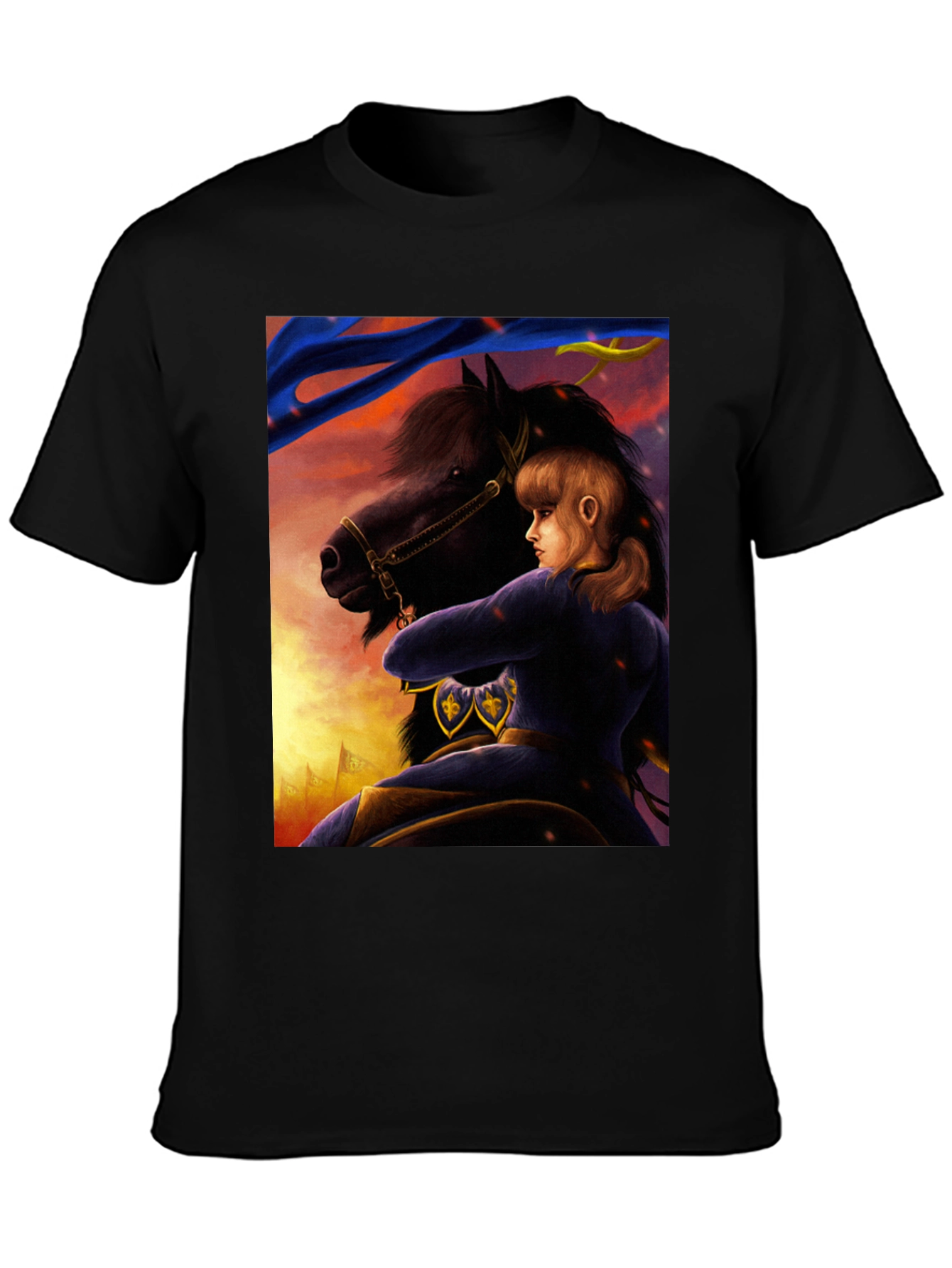Joan of Arc Graphic Tee - Black Cotton Shirt