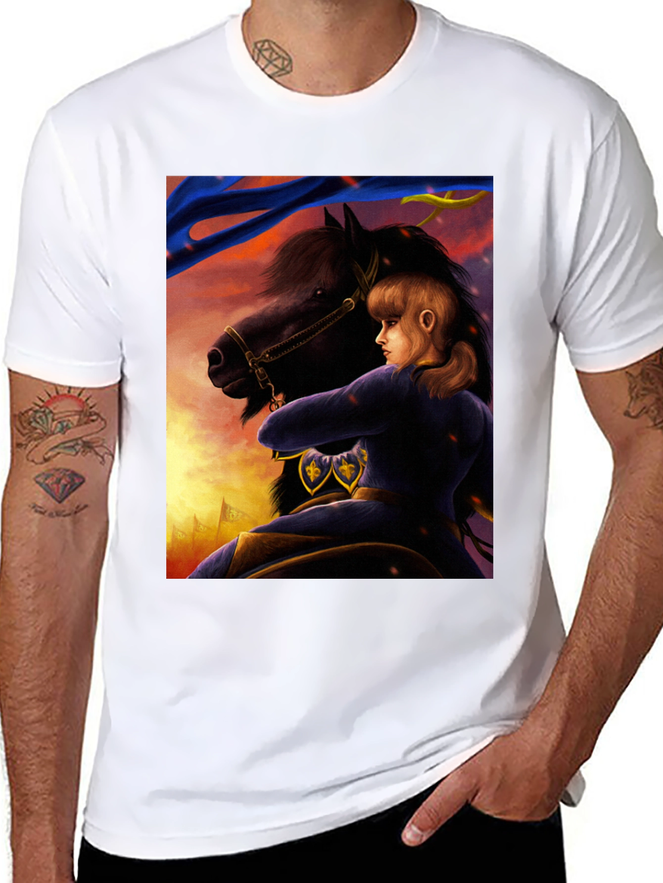 Joan of Arc Graphic Tee - Black Cotton Shirt
