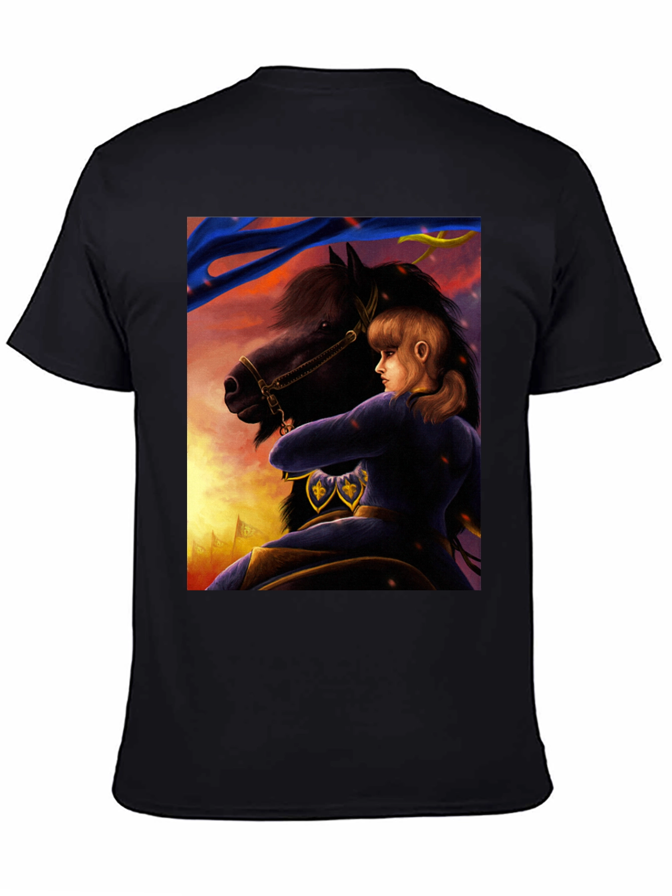 Joan of Arc Graphic Tee - Black Cotton Shirt