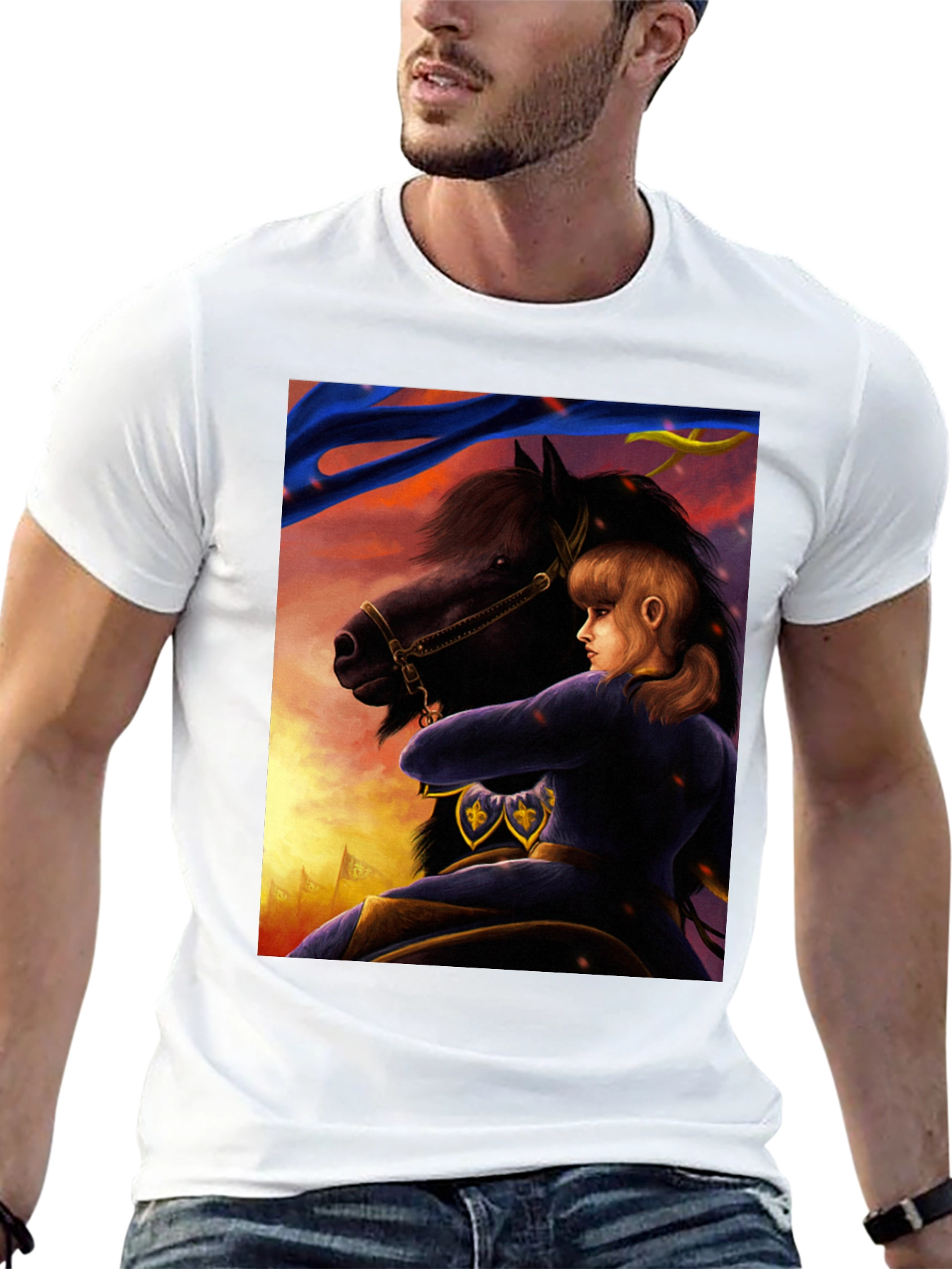 Joan of Arc Graphic Tee - Black Cotton Shirt