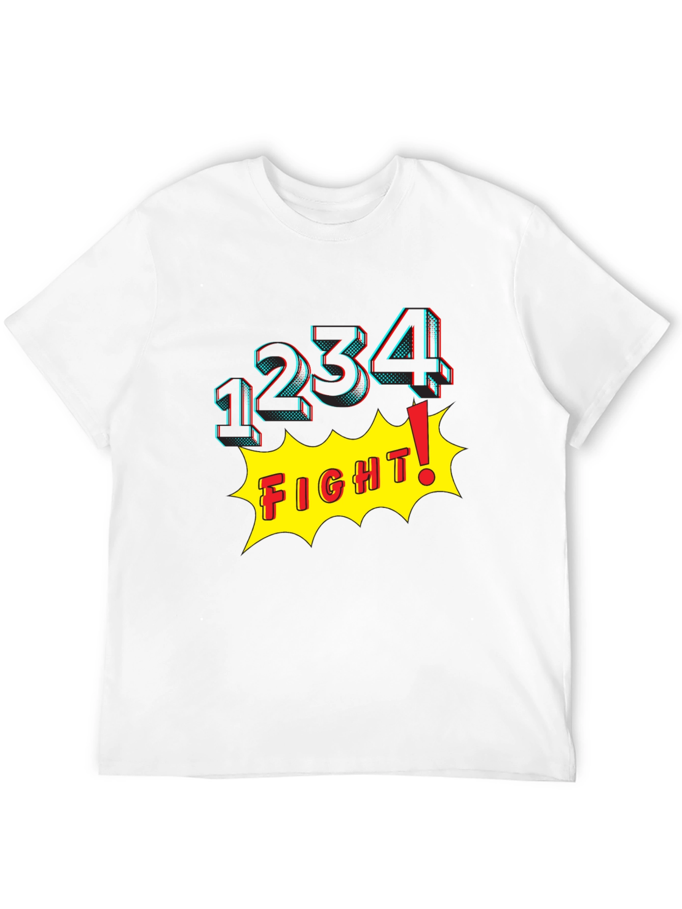 Fight! Graphic Print T-Shirt - Black