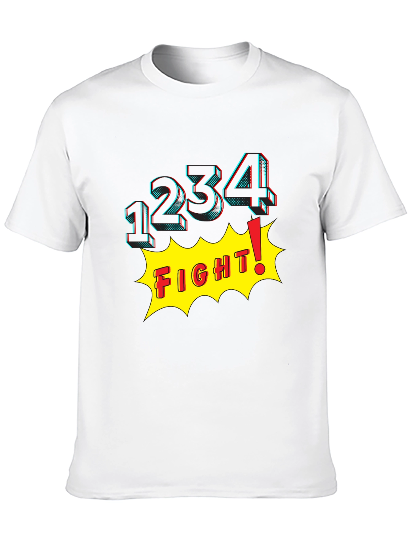 Fight! Graphic Print T-Shirt - Black