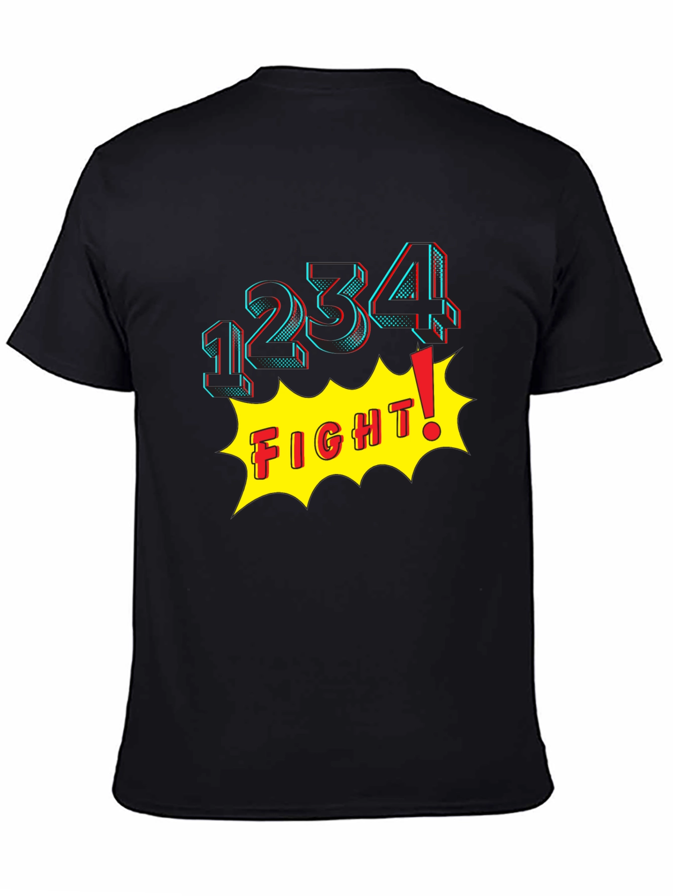 Fight! Graphic Print T-Shirt - Black