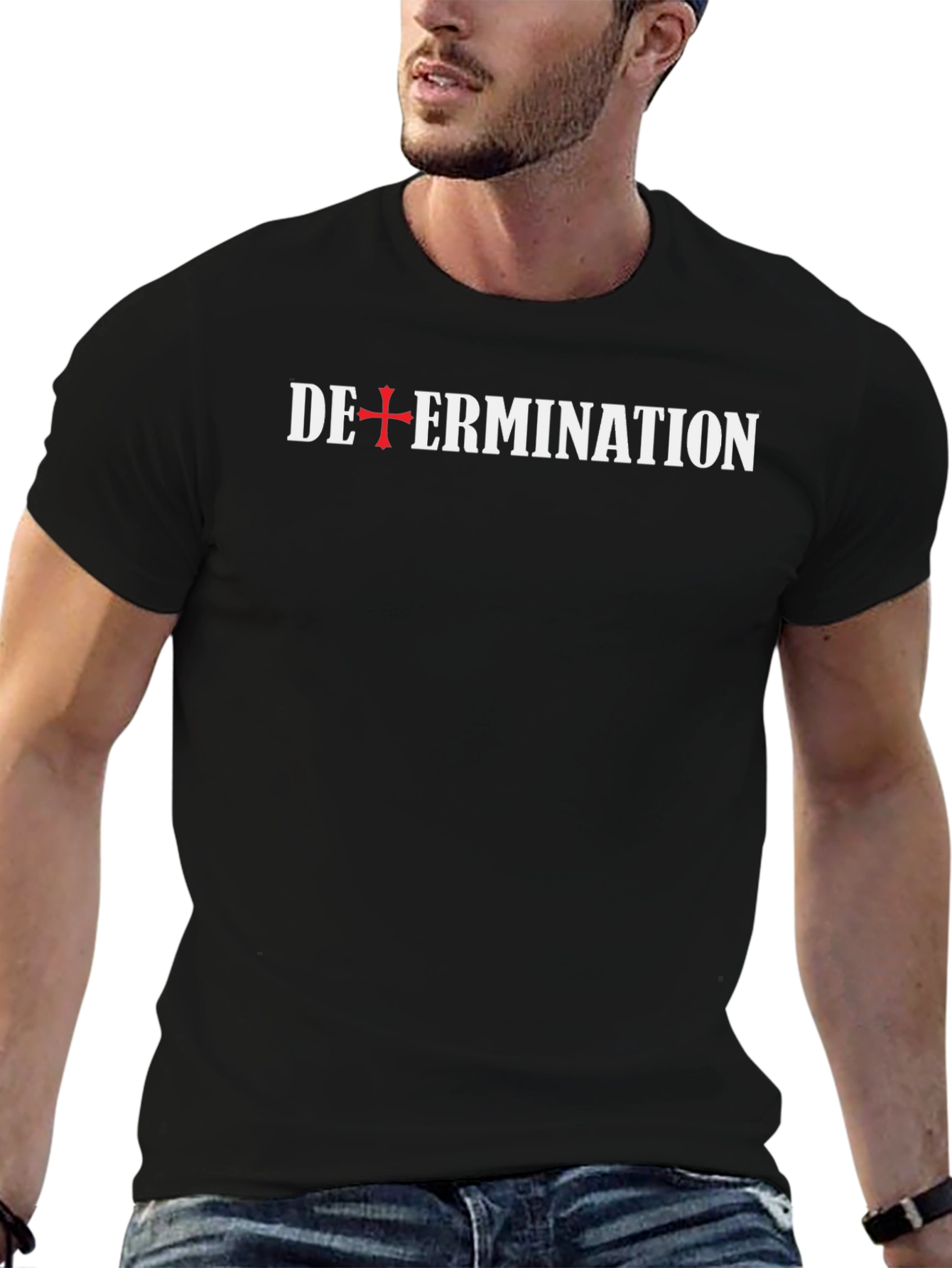 Determination Graphic Tee - Stylish Black T-Shirt