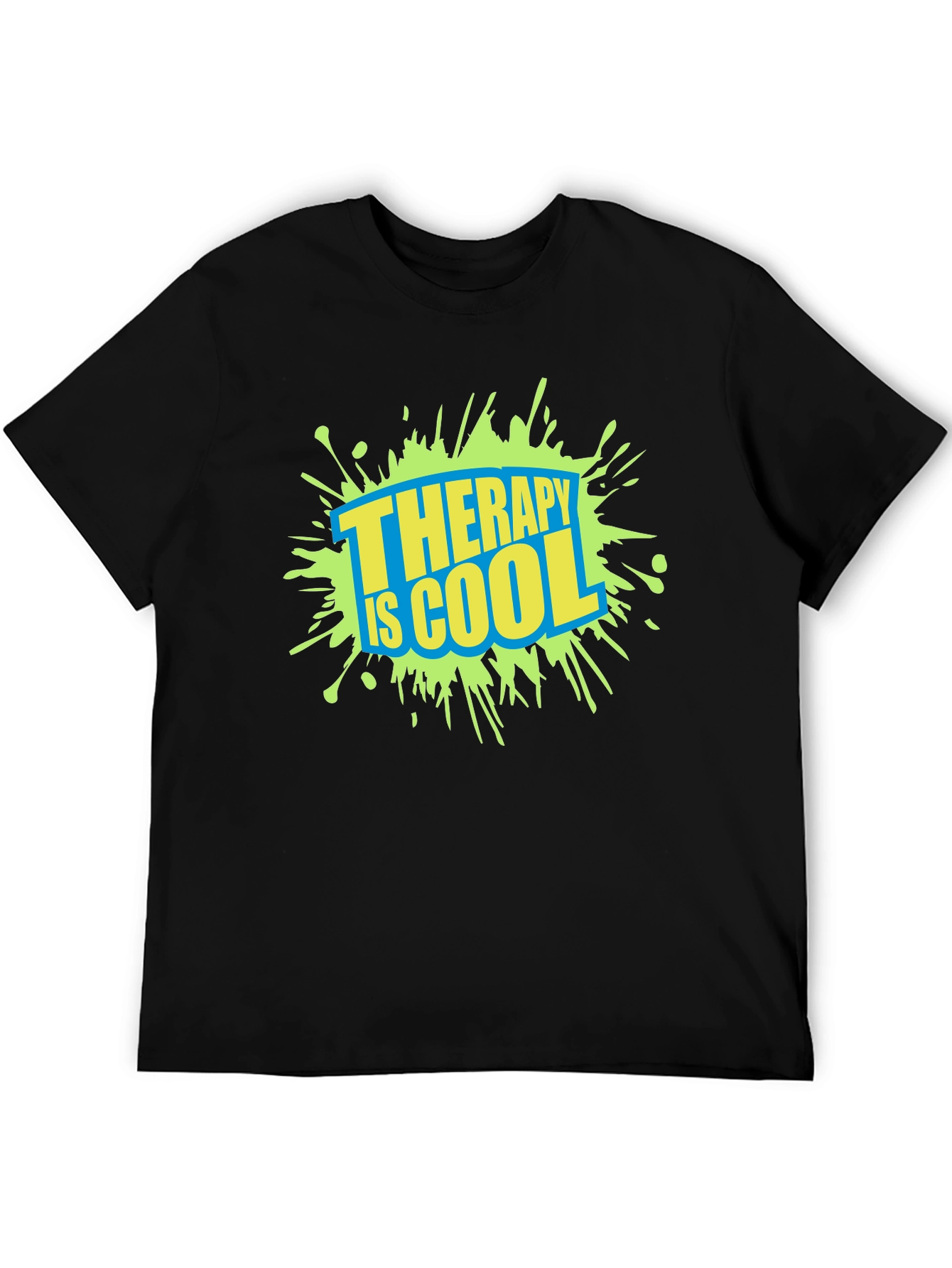 Therapy is Cool Graphic Tee - Trendy Black T-Shirt