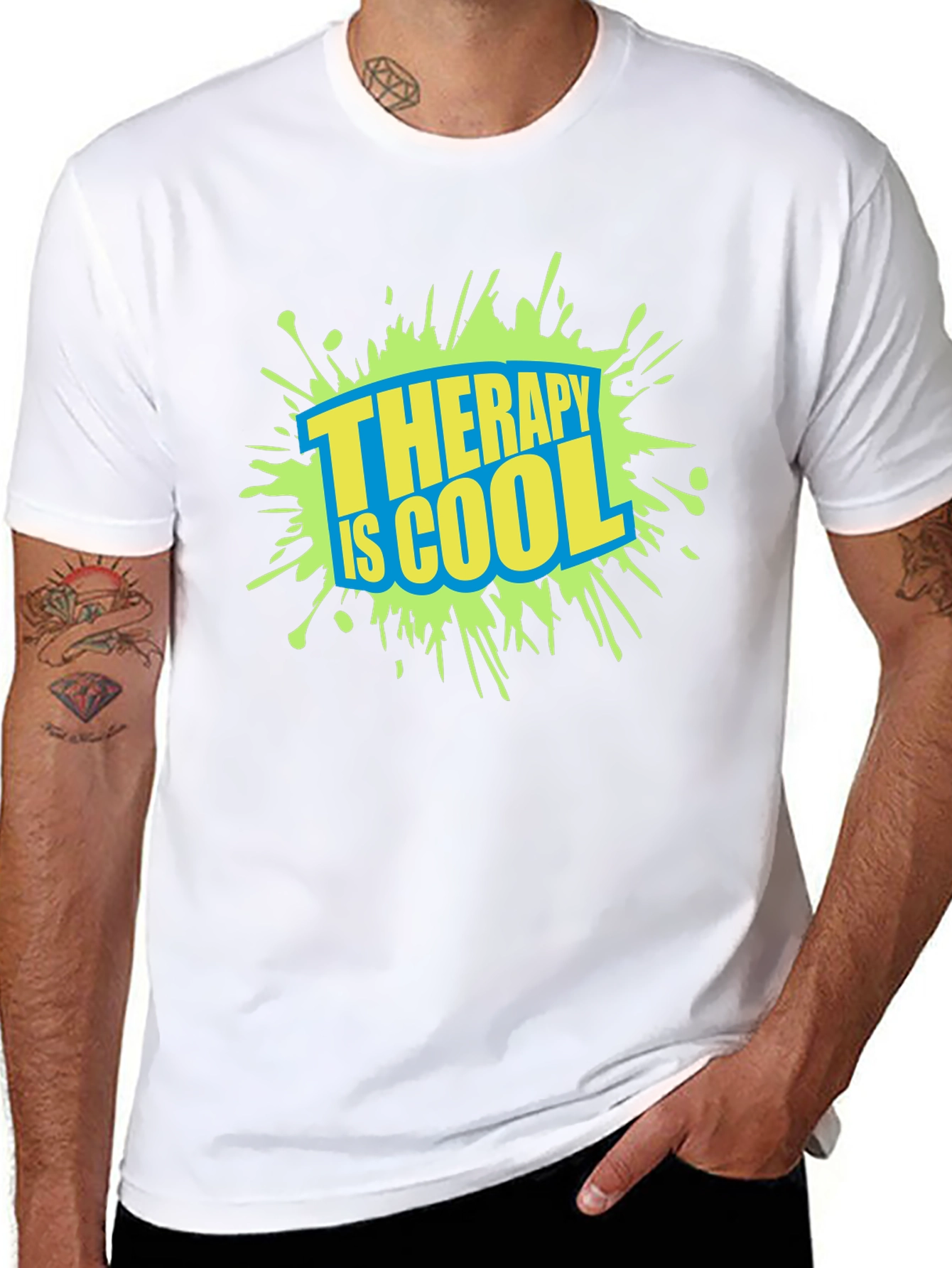 Therapy is Cool Graphic Tee - Trendy Black T-Shirt