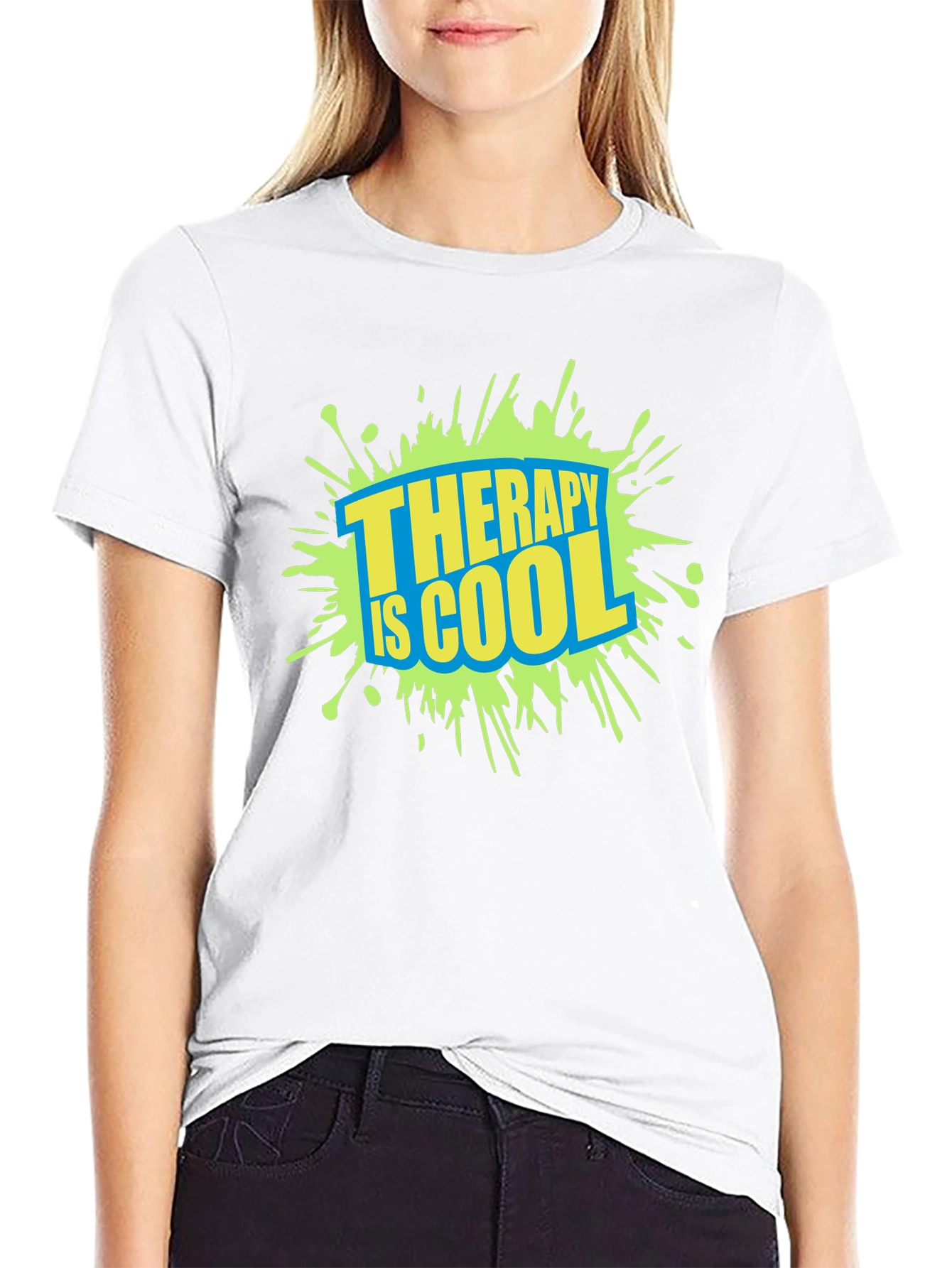 Therapy is Cool Graphic Tee - Trendy Black T-Shirt
