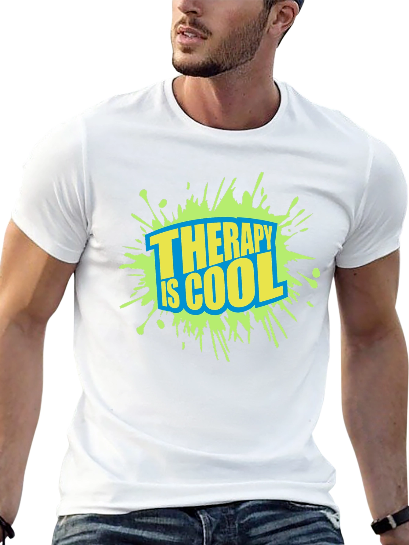 Therapy is Cool Graphic Tee - Trendy Black T-Shirt
