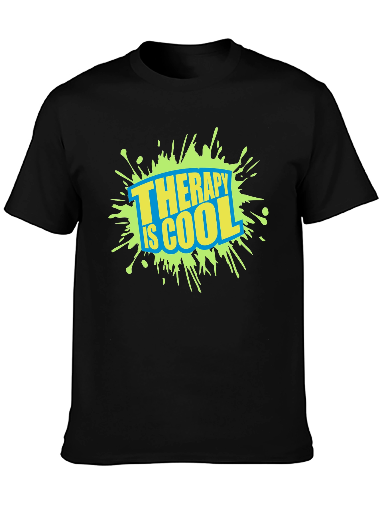 Therapy is Cool Graphic Tee - Trendy Black T-Shirt