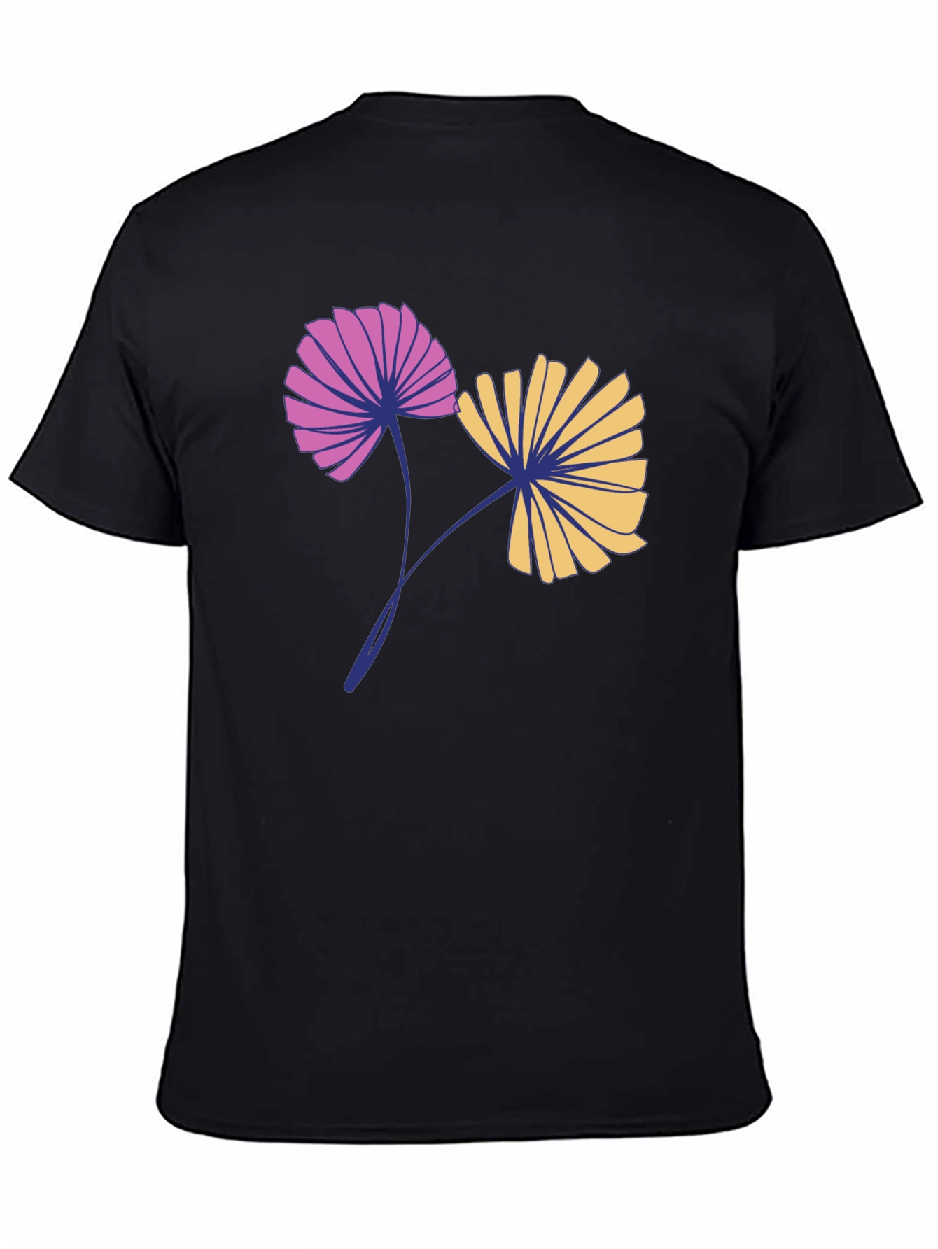 Floral Print Black T-Shirt for Men